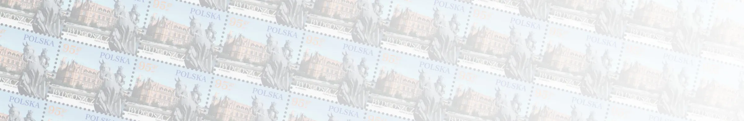 Fragment arkusza znaczków przedstawiających Bydgoszcz